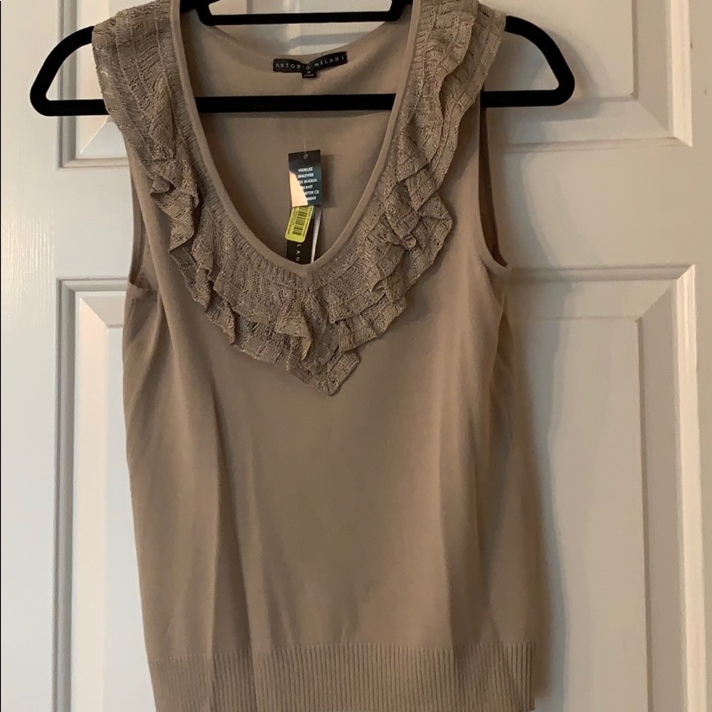 Taupe Beige sleeveless top, new with tags